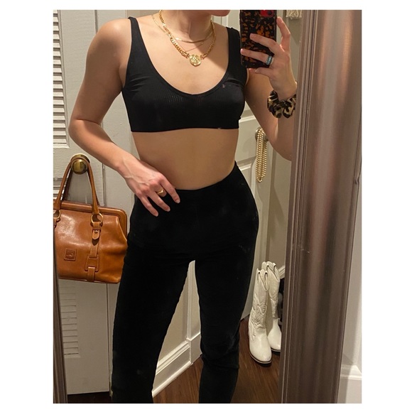 Vintage velvet high-waist cigarette pant - Picture 1 of 4